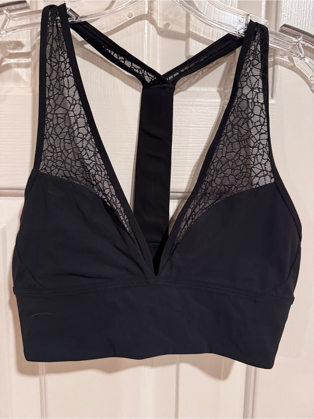 Lululemon Black Lace Detail Longline Sports Bra Size 4